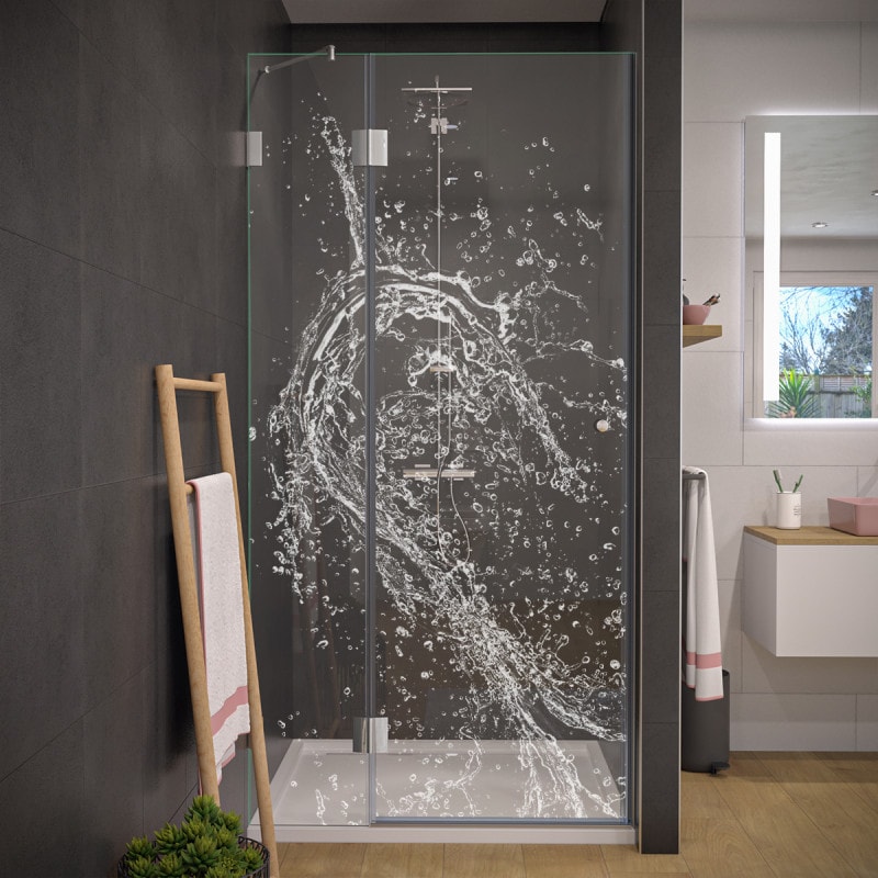 Laser-ontwerp douchedeur van glas WATER 2/104