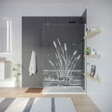 Douche wand met motief RIET 1T