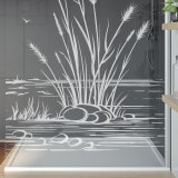 Douche wand met motief RIET 1T