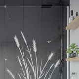 Douche wand met motief RIET 1T