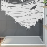 Douche wand met motief ZEE 2T