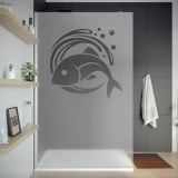 Douchewand met motief FISH (T)