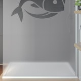 Douchewand met motief FISH (T)