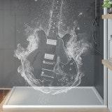 Douchewand met motief GITAAR (T)