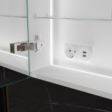 Aluminium badkamer spiegelkast met LED - Line