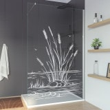 Douche wand met motief RIET 1T