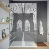 Douchewand met motief BROOKLYN BRIDGE (T)