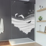 Douche wand met motief ZEE 2T