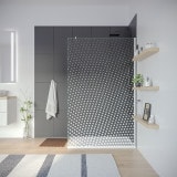 Design glazen wand douche met motief DOT 1T