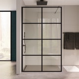 Walk-in douche glas Industrieële look zwart FRAME 2T