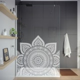 Douche glaswand speciale maat met motief MANDALA 1T