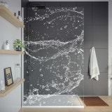 Douche wand met motief  WATER 4T